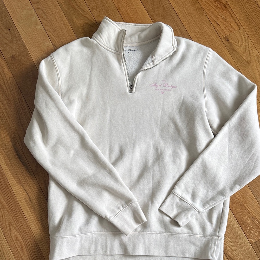 Cream Quarter-Zip Pullover